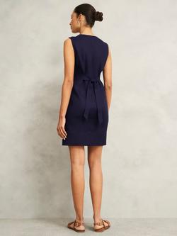 Hobbs Zelia Pure Linen Dress, True Navy - view 2, True Navy