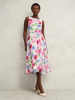Hobbs Carly Floral Dress, Ivory/Multi, Ivory/Multi