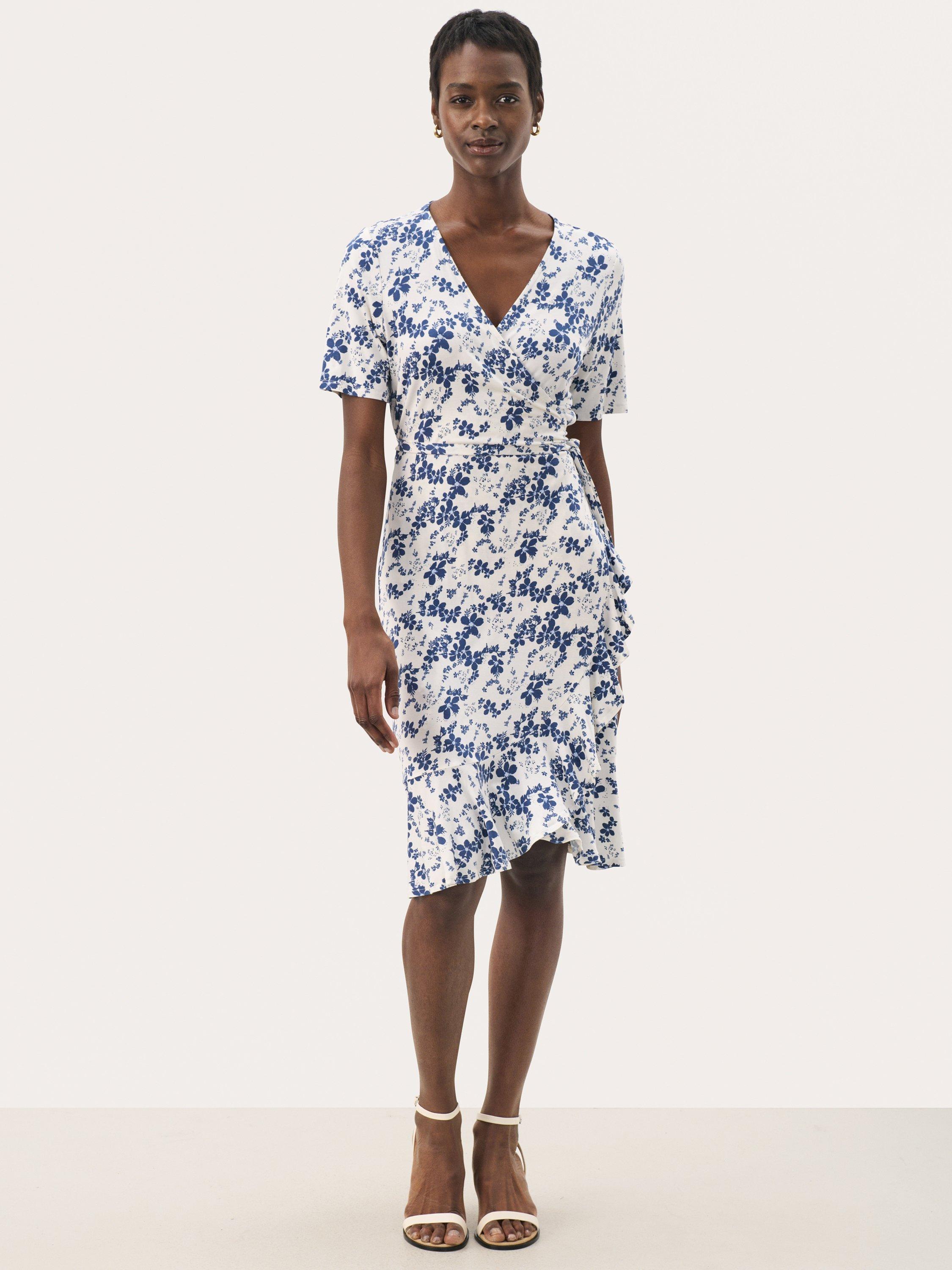 Product image 1 of 7, which shows Part Two Elmy Floral Midi Dress, Oceana, XS