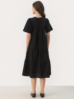 Part Two Pam Crinkle Tiered Midi Dress - view 2, Black