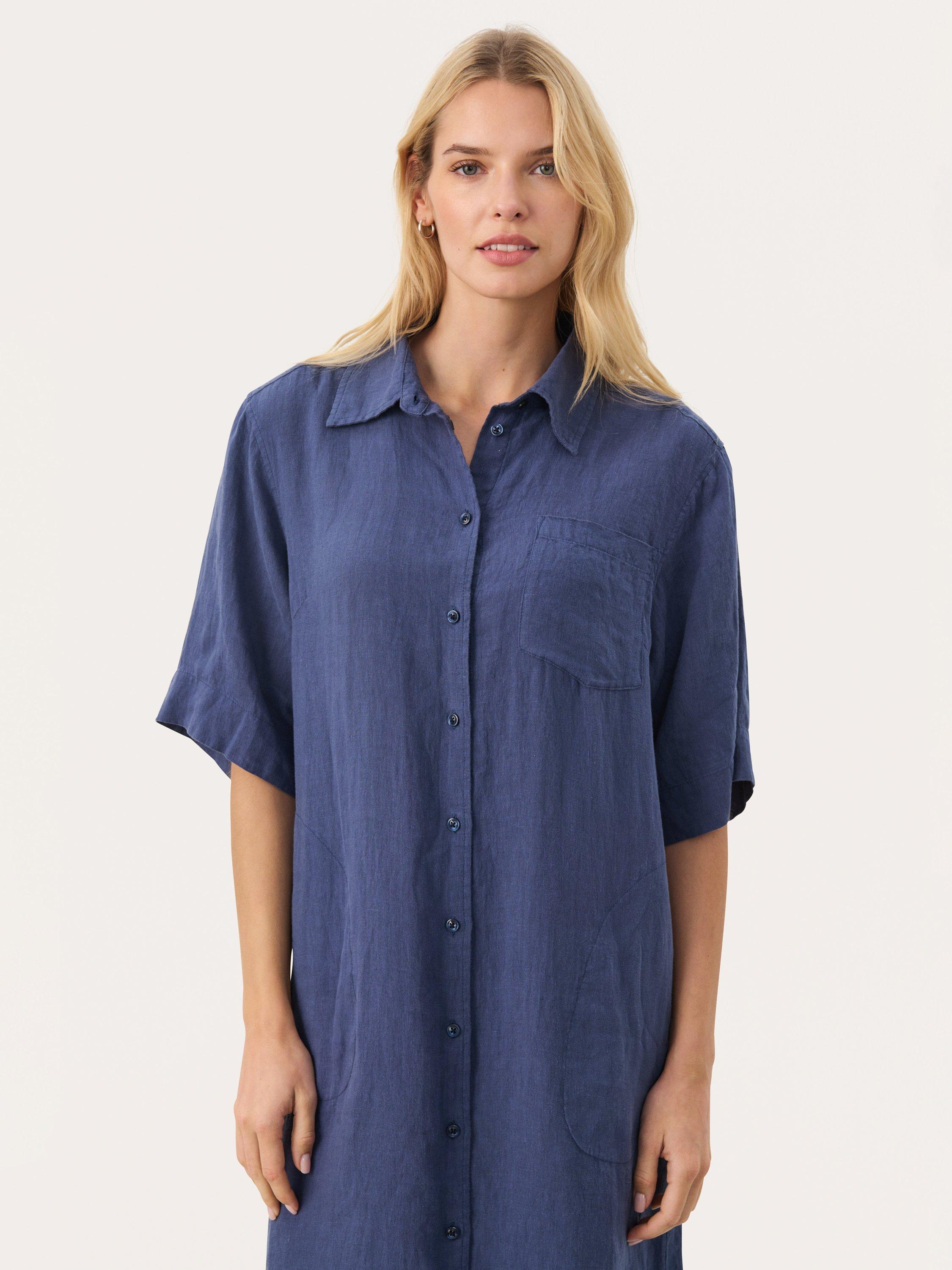 Product image 3 of 6, which shows Part Two Regitta Pure Linen Shirt Dress, Oceana, 8