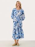 Part Two Reidun Floral Ruffle Dress, Blue/Multi
