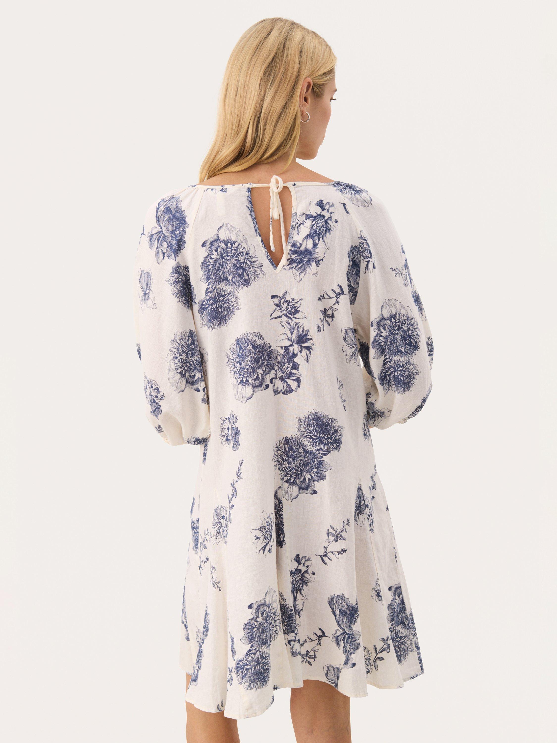 Product image 2 of 6, which shows Part Two Ruthy Linen Rich Dress, Oceana/White, 8