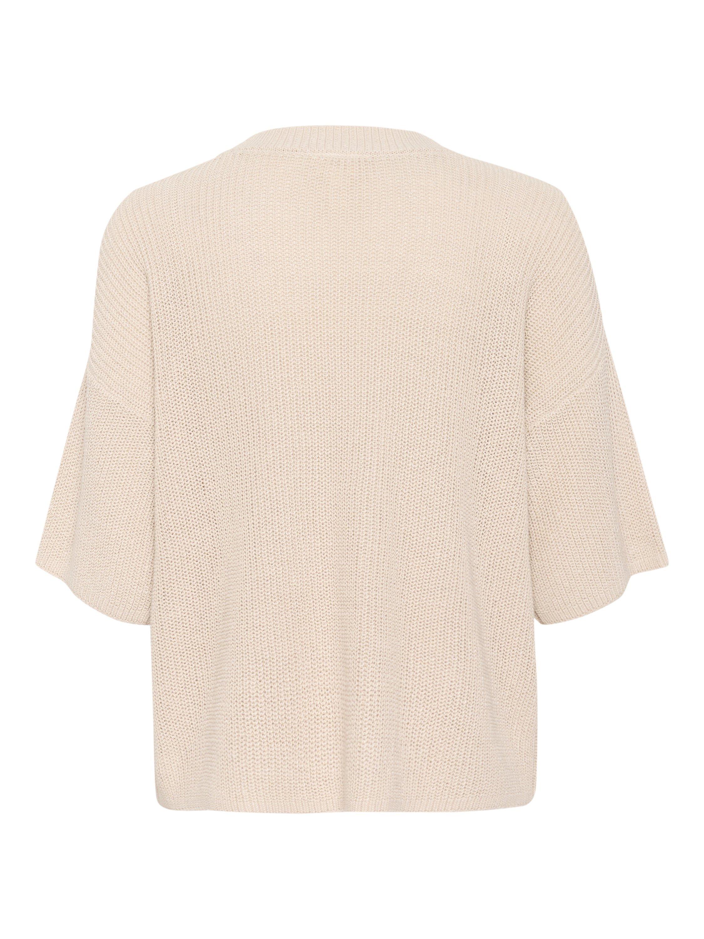 Product image 6 of 6, which shows Part Two Reiko Linen Rich Short Sleeve Jumper, French Oak, XS