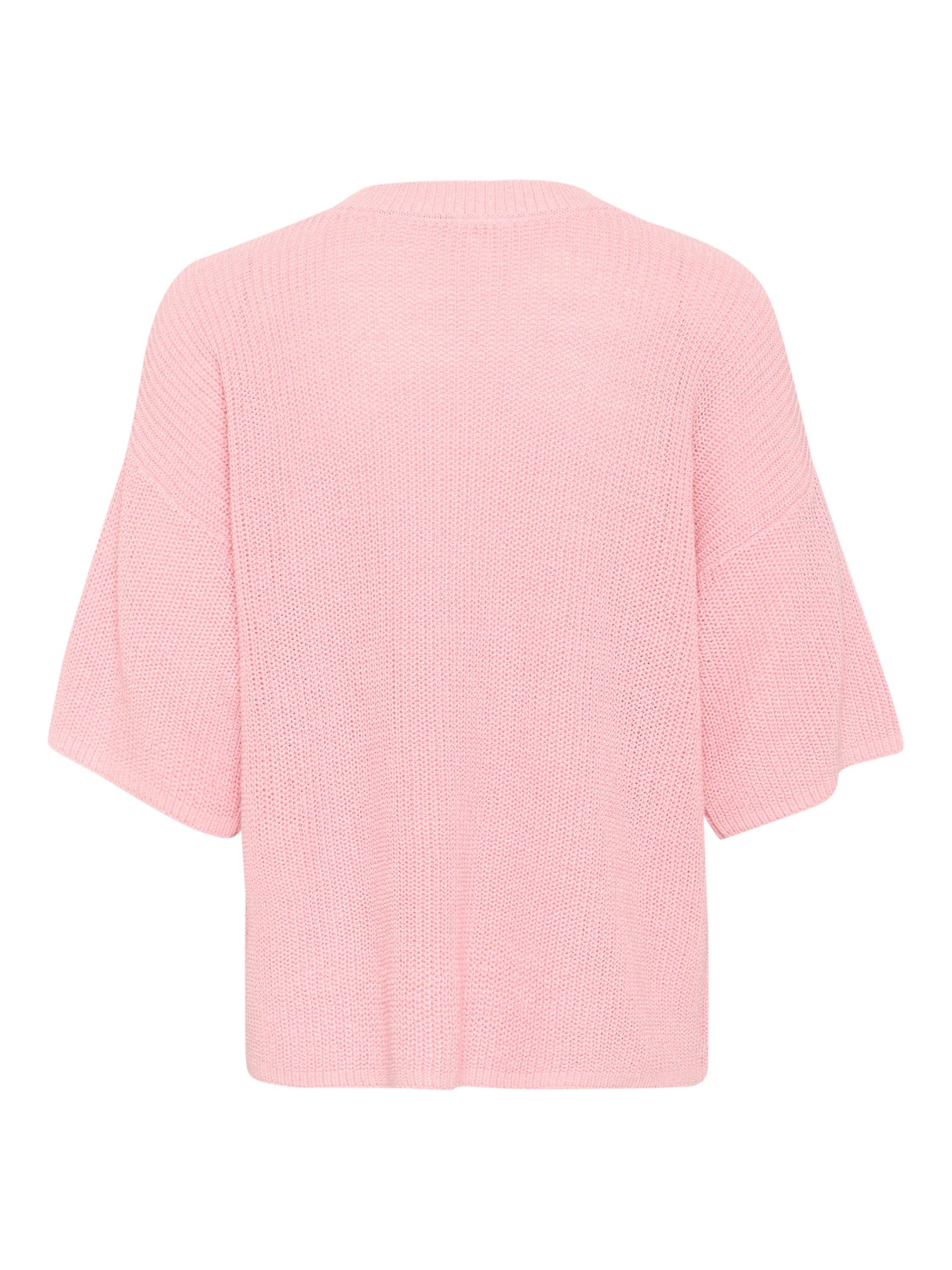 Product image 6 of 6, which shows Part Two Reiko Linen Rich Short Sleeve Jumper, Pink Nectar, XS