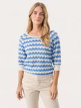 Part Two Rosine Stripe Pure Organic Cotton Jumper, Whitecap/Marina