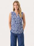 Part Two Andia Abstract Sleeveless Top, Oceana/White