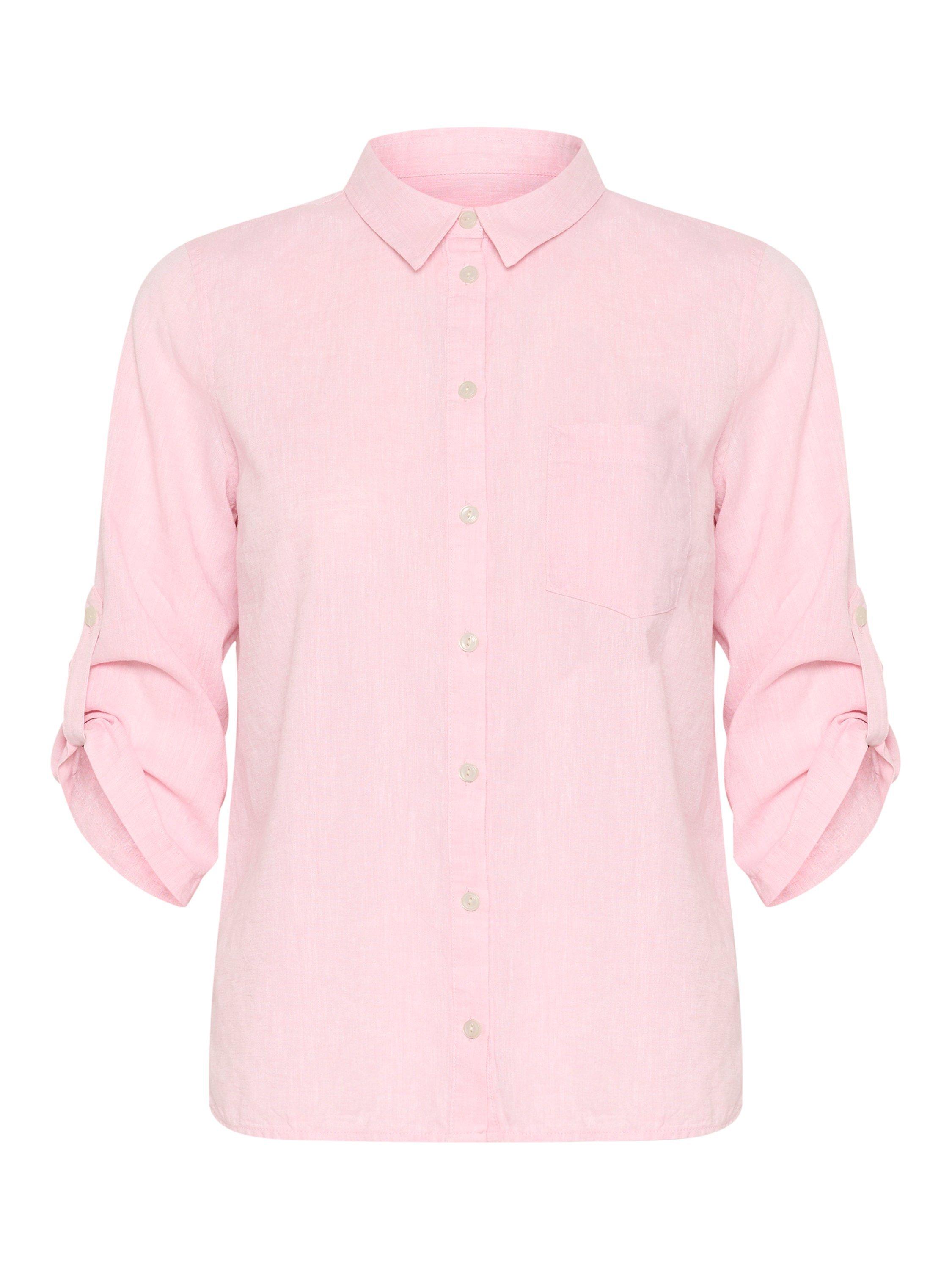 Product image 7 of 7, which shows Part Two Cindie Linen Rich Shirt, Pink Nectar Chambray, 8