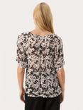 Part Two Rosanna Puff Sleeve Top, Black/Multi