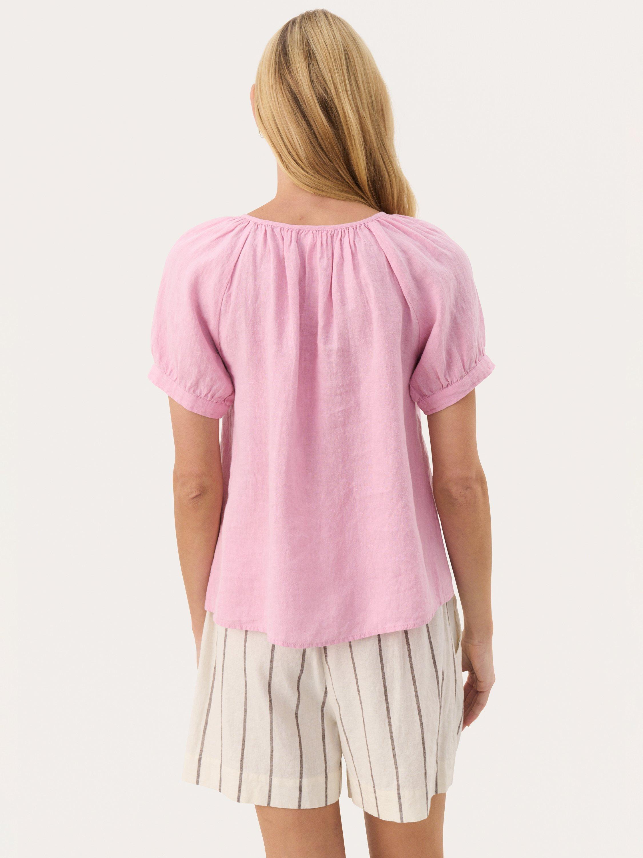 Product image 2 of 6, which shows Part Two Rosanna Pure Linen Top, Pink Nectar, 8