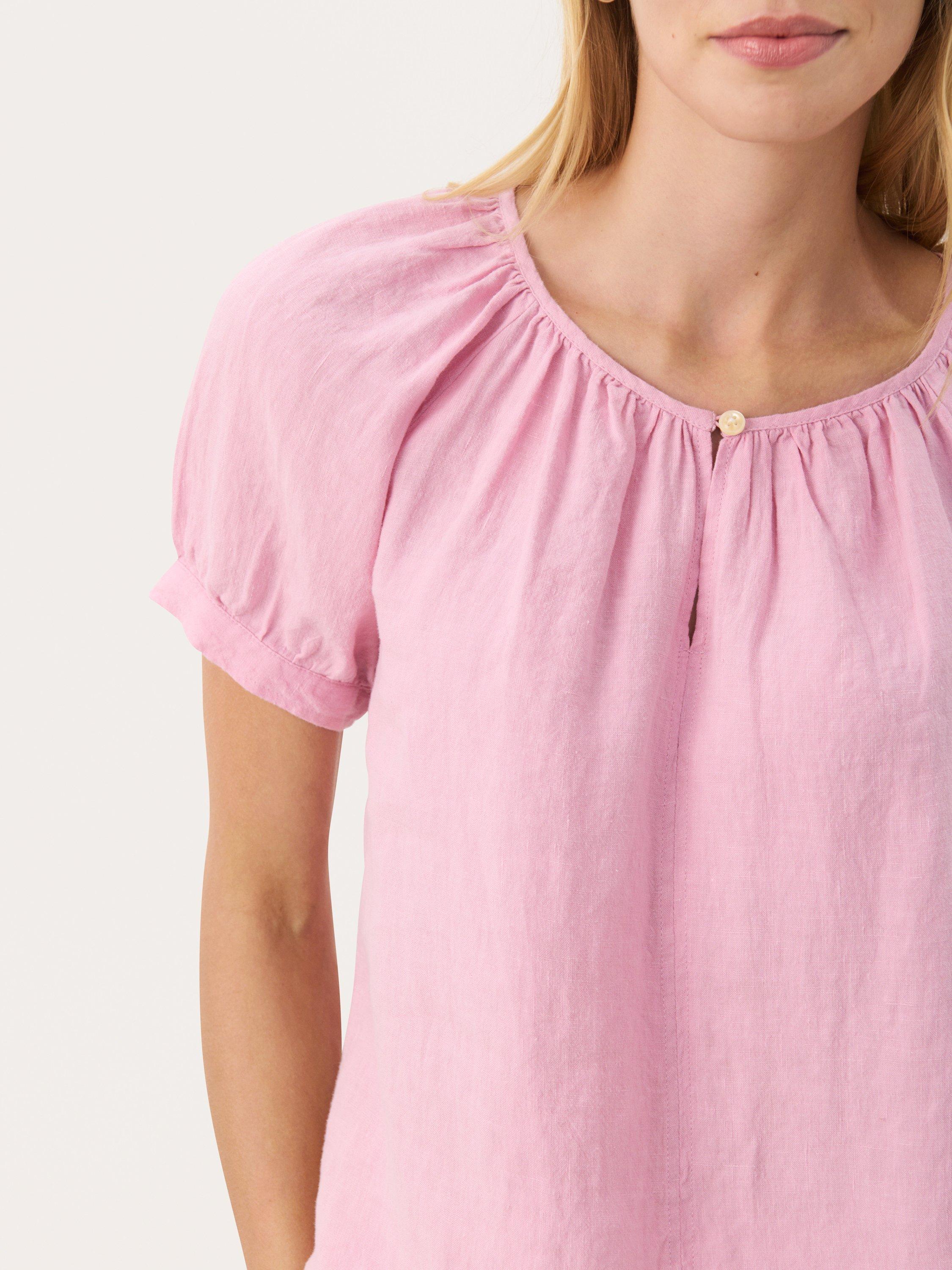 Product image 4 of 6, which shows Part Two Rosanna Pure Linen Top, Pink Nectar, 8