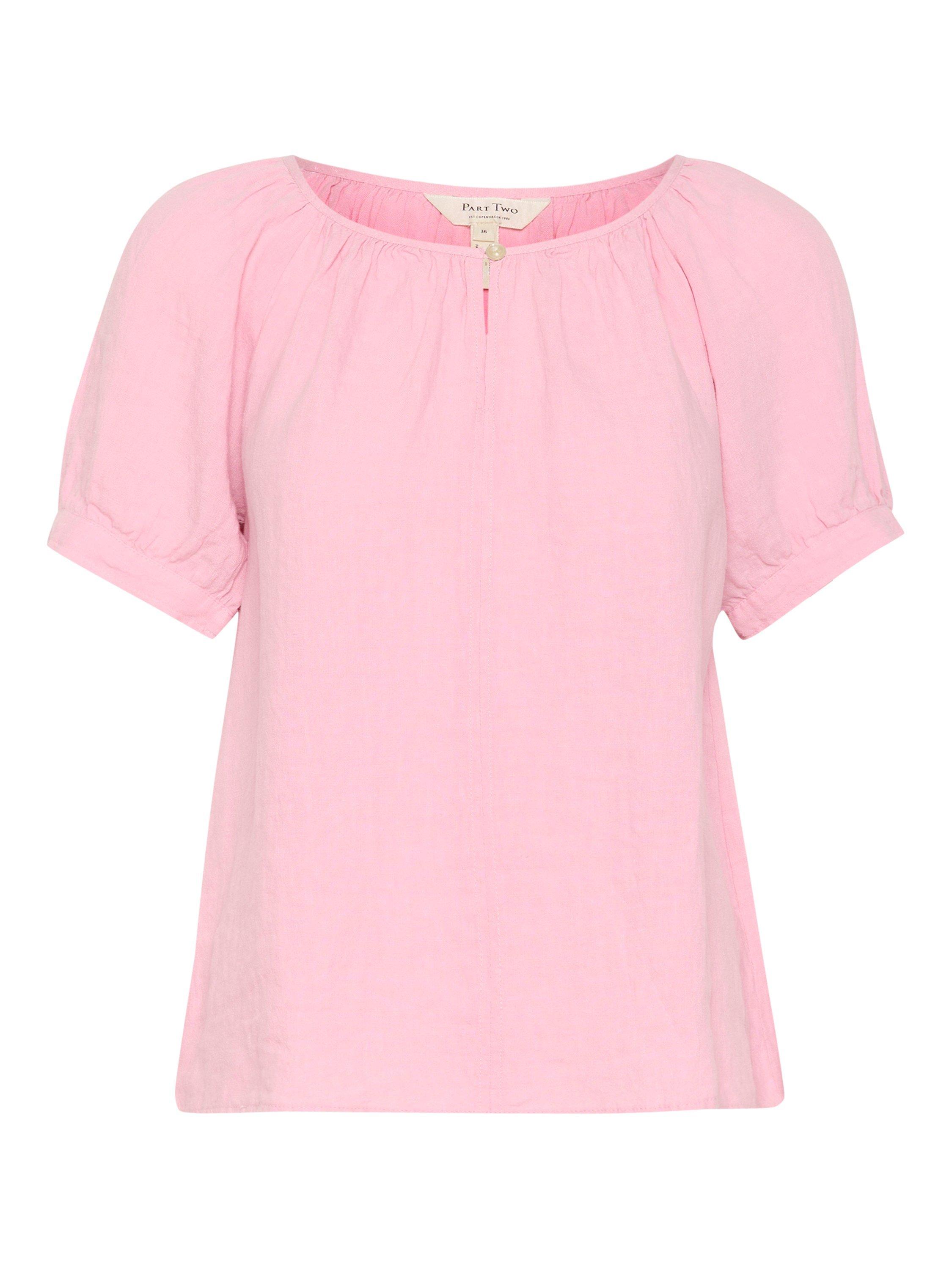 Product image 5 of 6, which shows Part Two Rosanna Pure Linen Top, Pink Nectar, 8