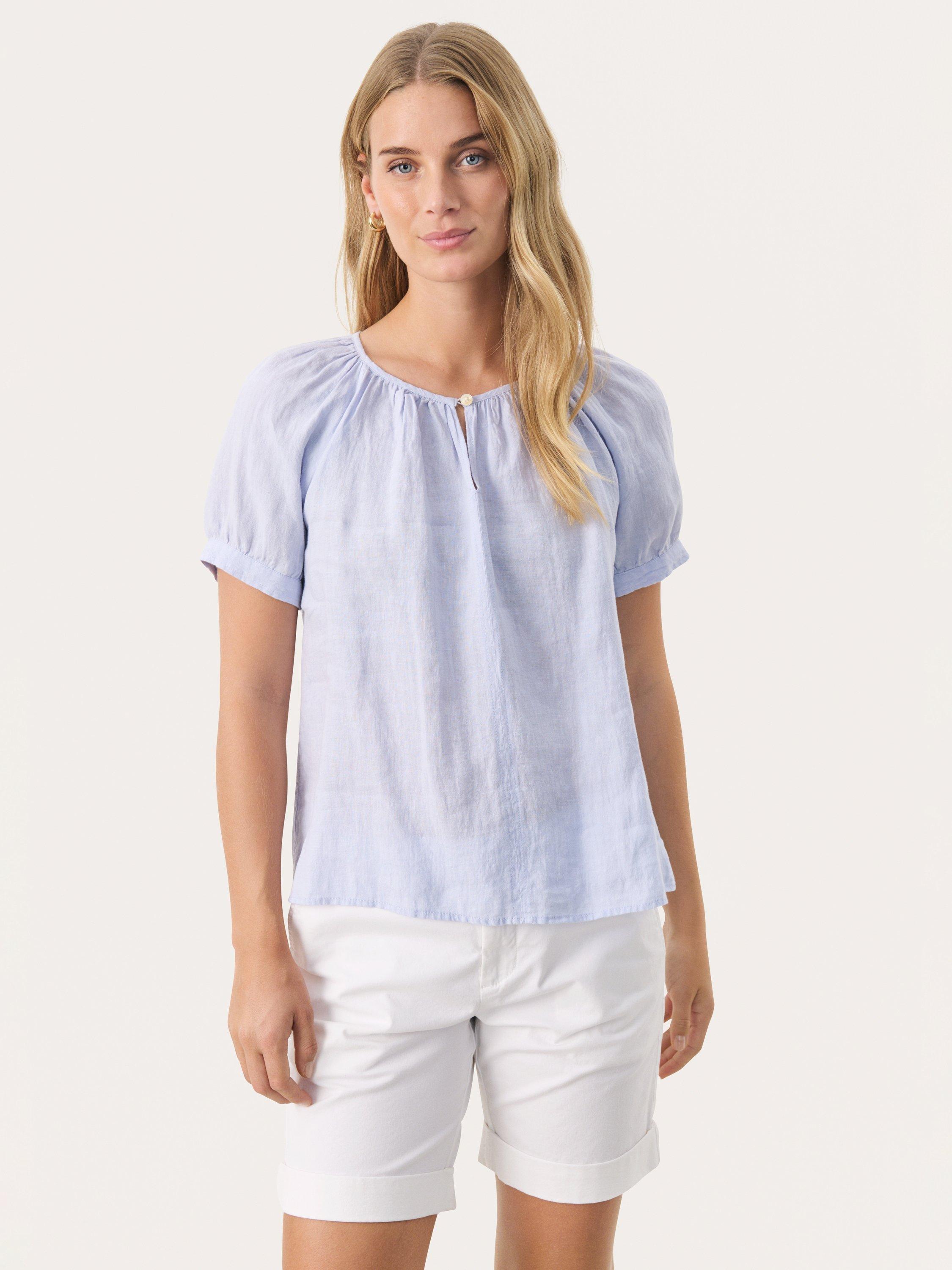 Product image 1 of 6, which shows Part Two Rosanna Pure Linen Top, Heather, 8