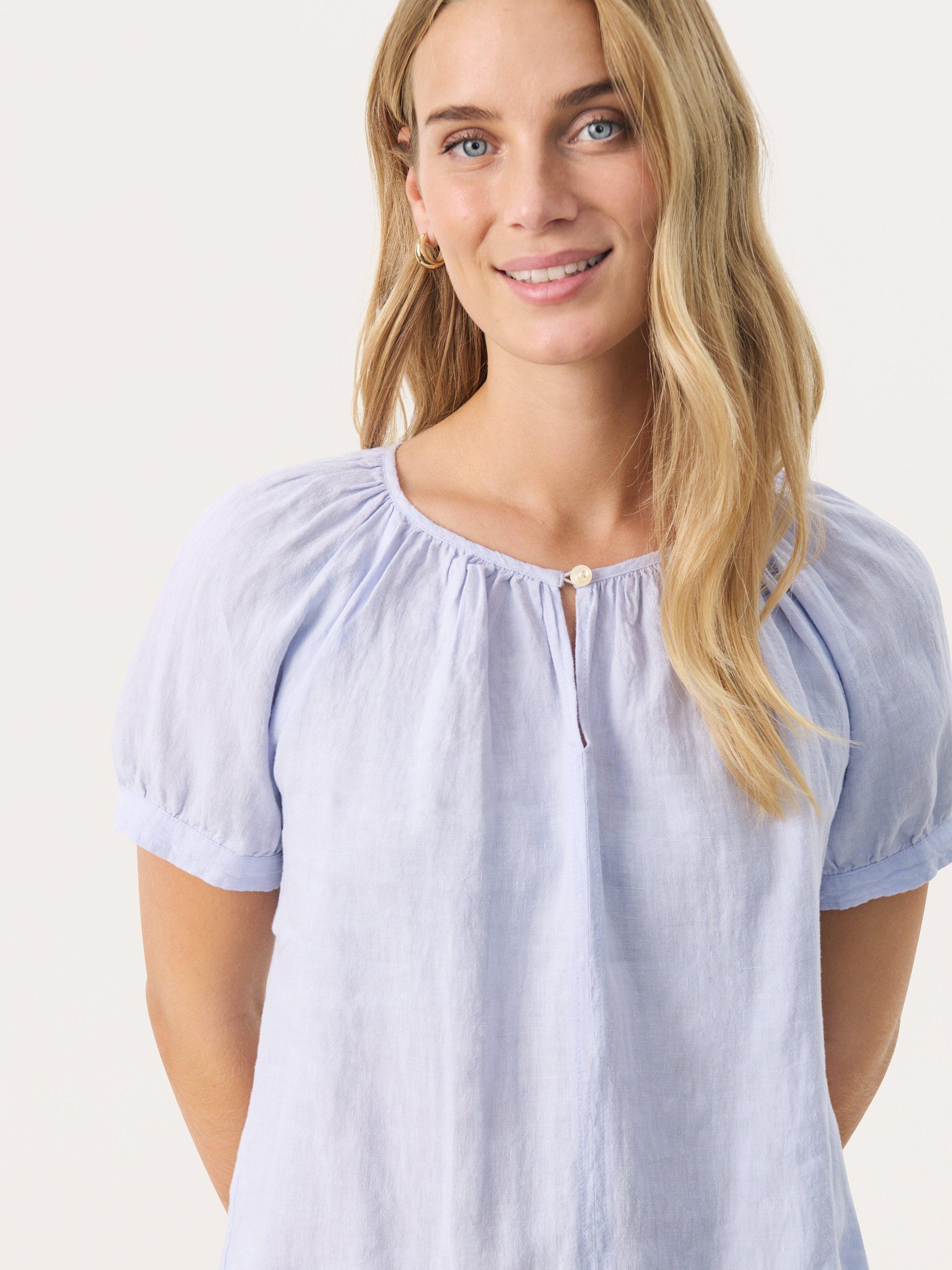 Product image 4 of 6, which shows Part Two Rosanna Pure Linen Top, Heather, 8