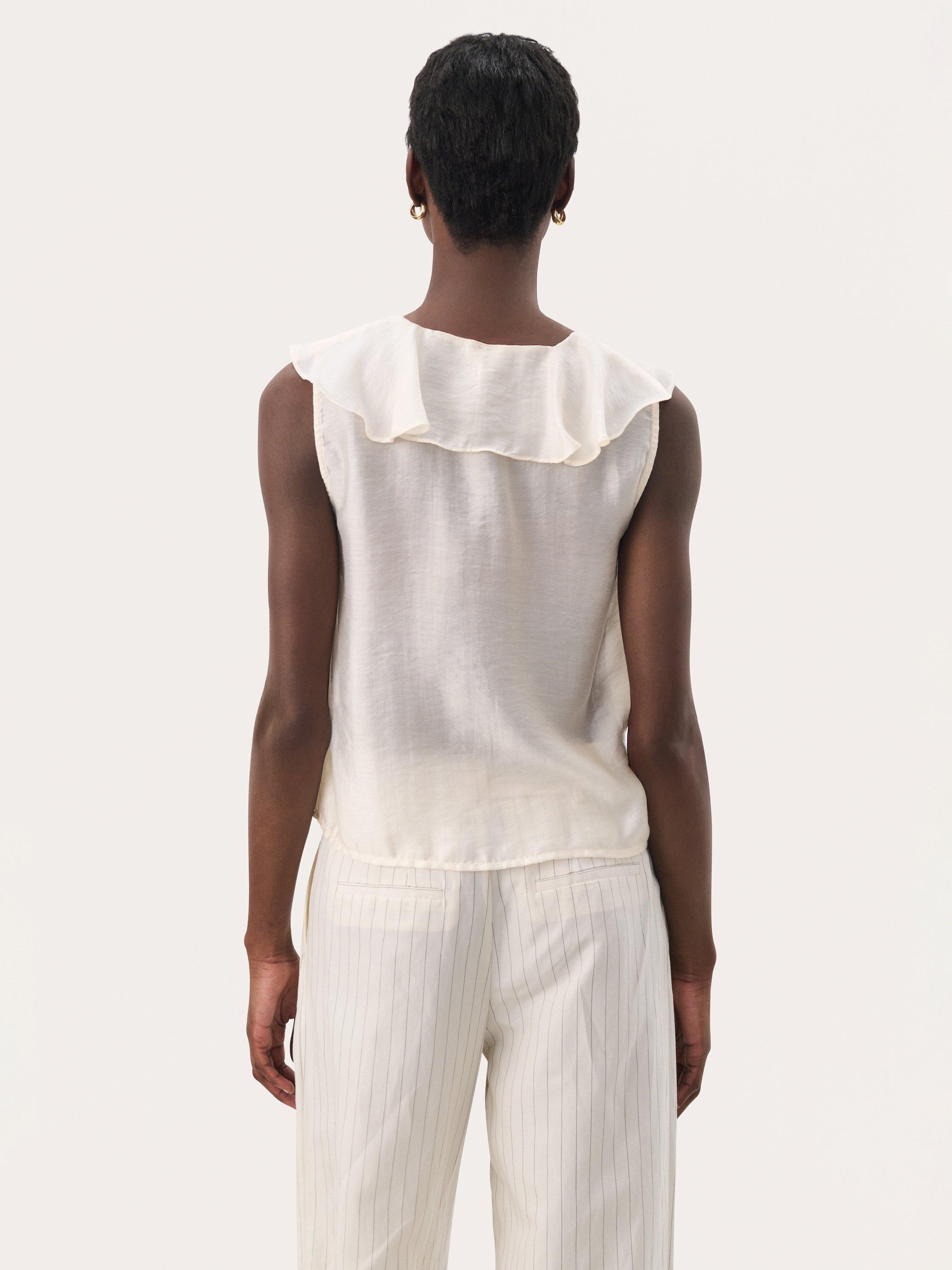 Product image 2 of 6, which shows Part Two Rue Ruffle Top, Eggnog, 8