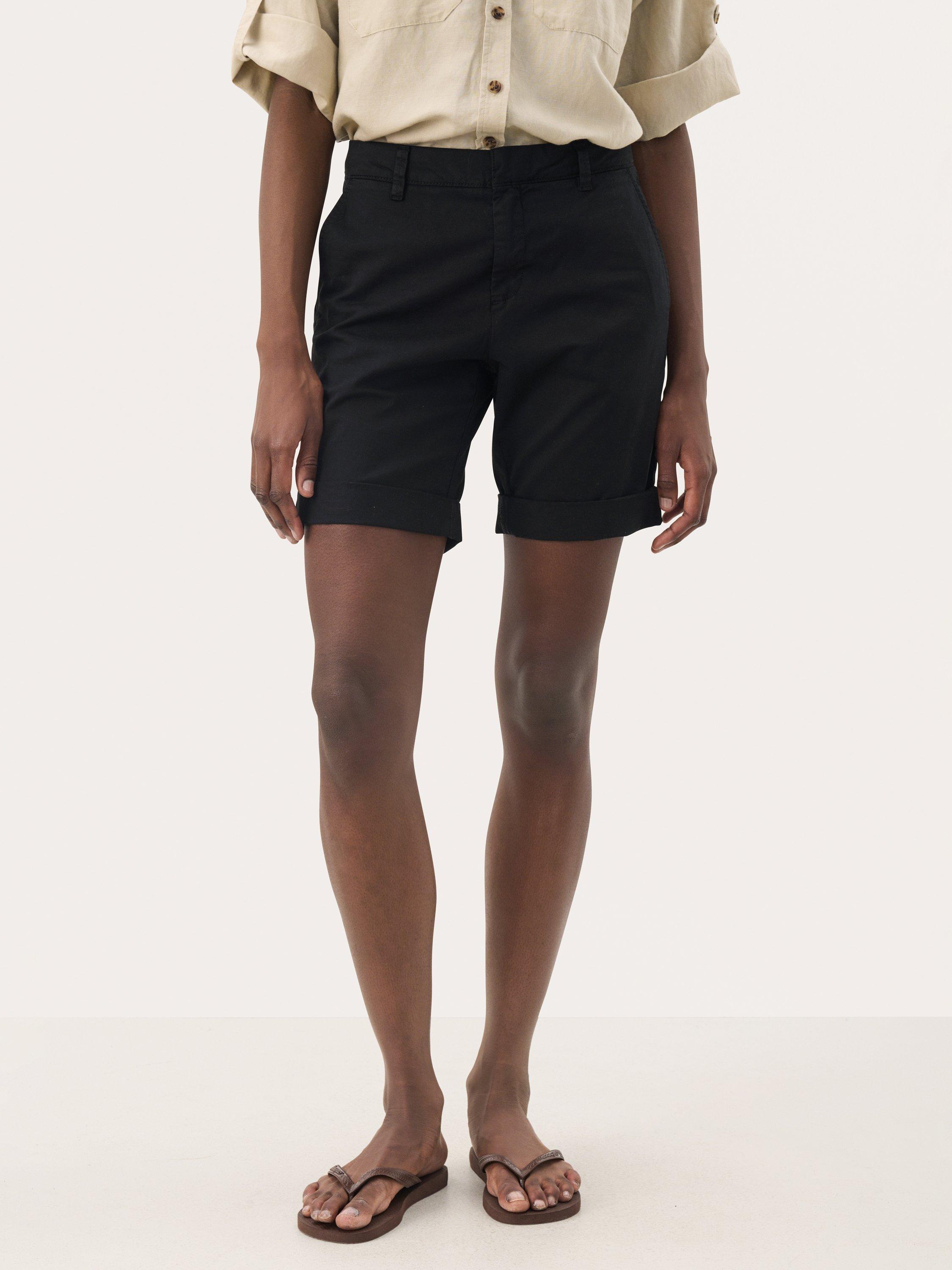 Product image 1 of 6, which shows Part Two Hanijan Rolled Hem Shorts, Black, 18