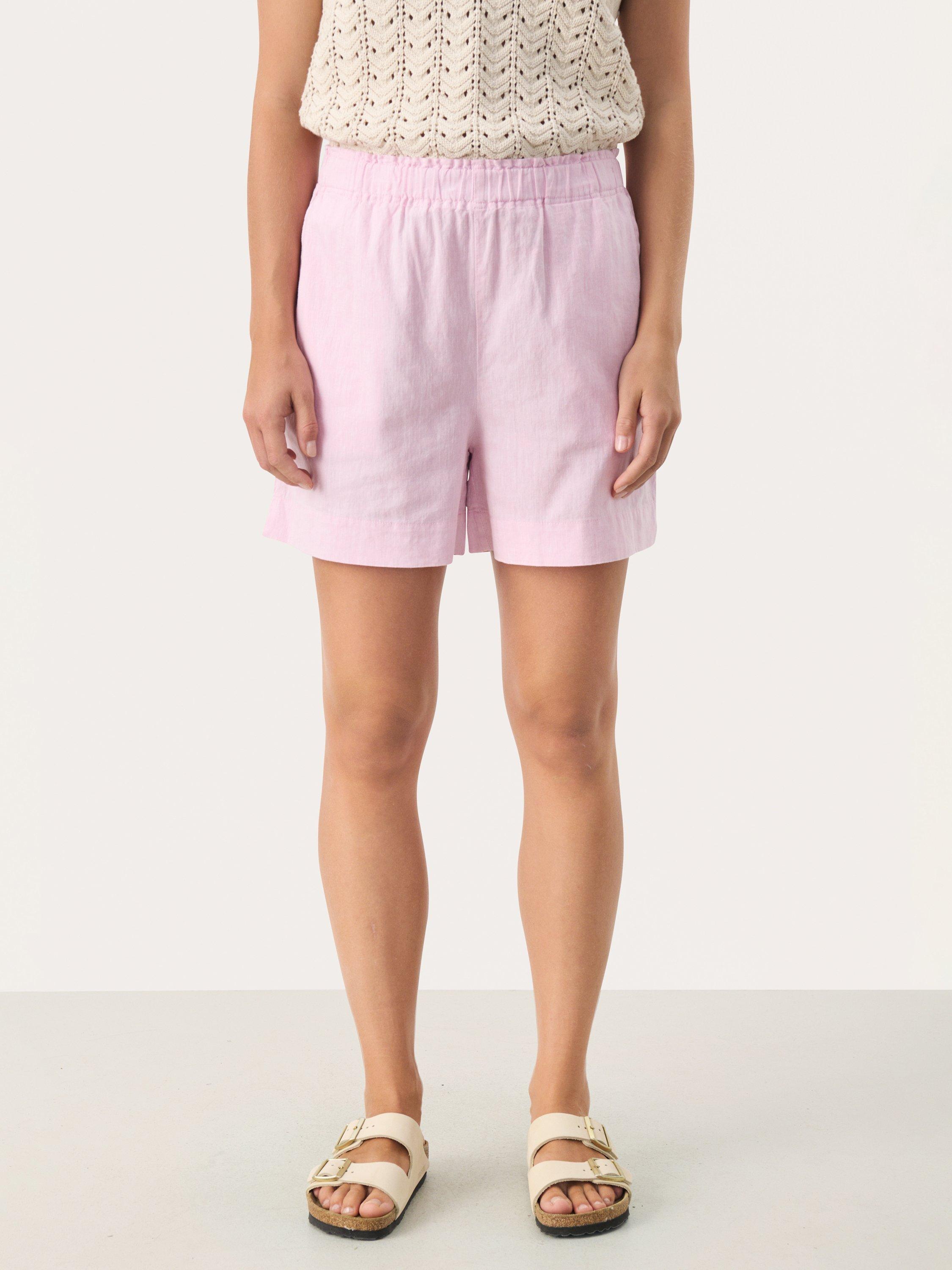 Product image 1 of 6, which shows Part Two Rigge Linen Rich Shorts, Pink Nectar, 10