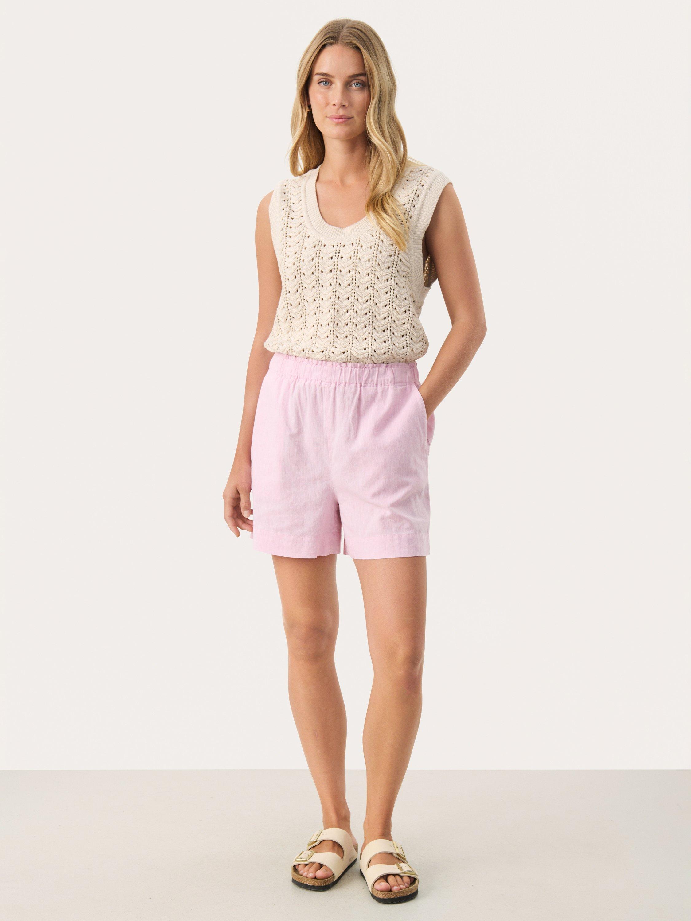 Product image 3 of 6, which shows Part Two Rigge Linen Rich Shorts, Pink Nectar, 10