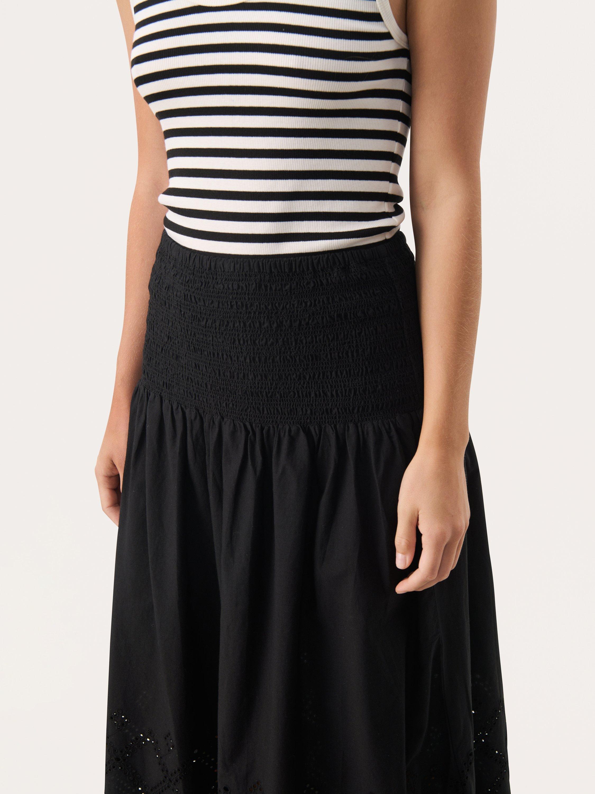 Product image 4 of 6, which shows Part Two Radinka Pure Organic Cotton Broderie Anglaise Skirt, Black, 8