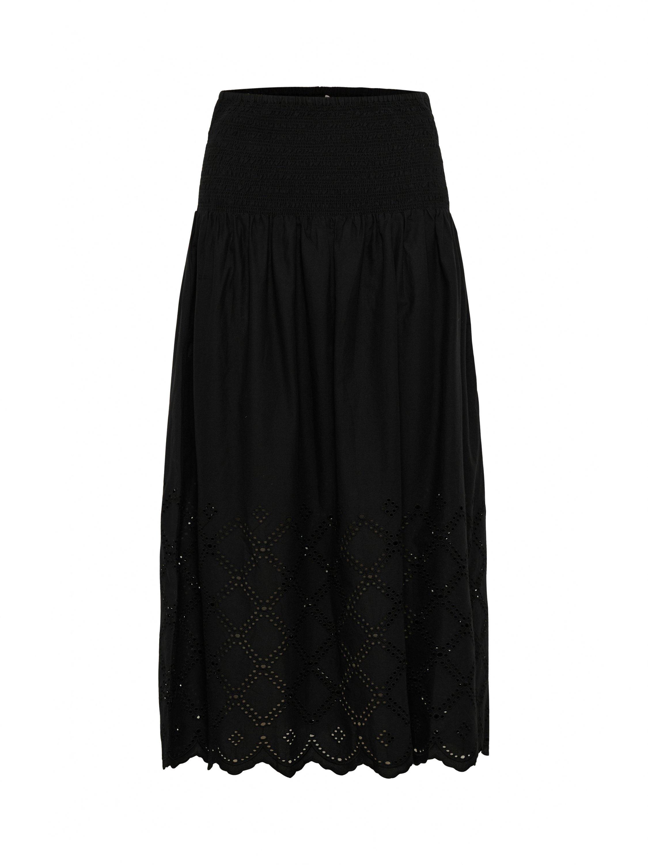 Product image 5 of 6, which shows Part Two Radinka Pure Organic Cotton Broderie Anglaise Skirt, Black, 8