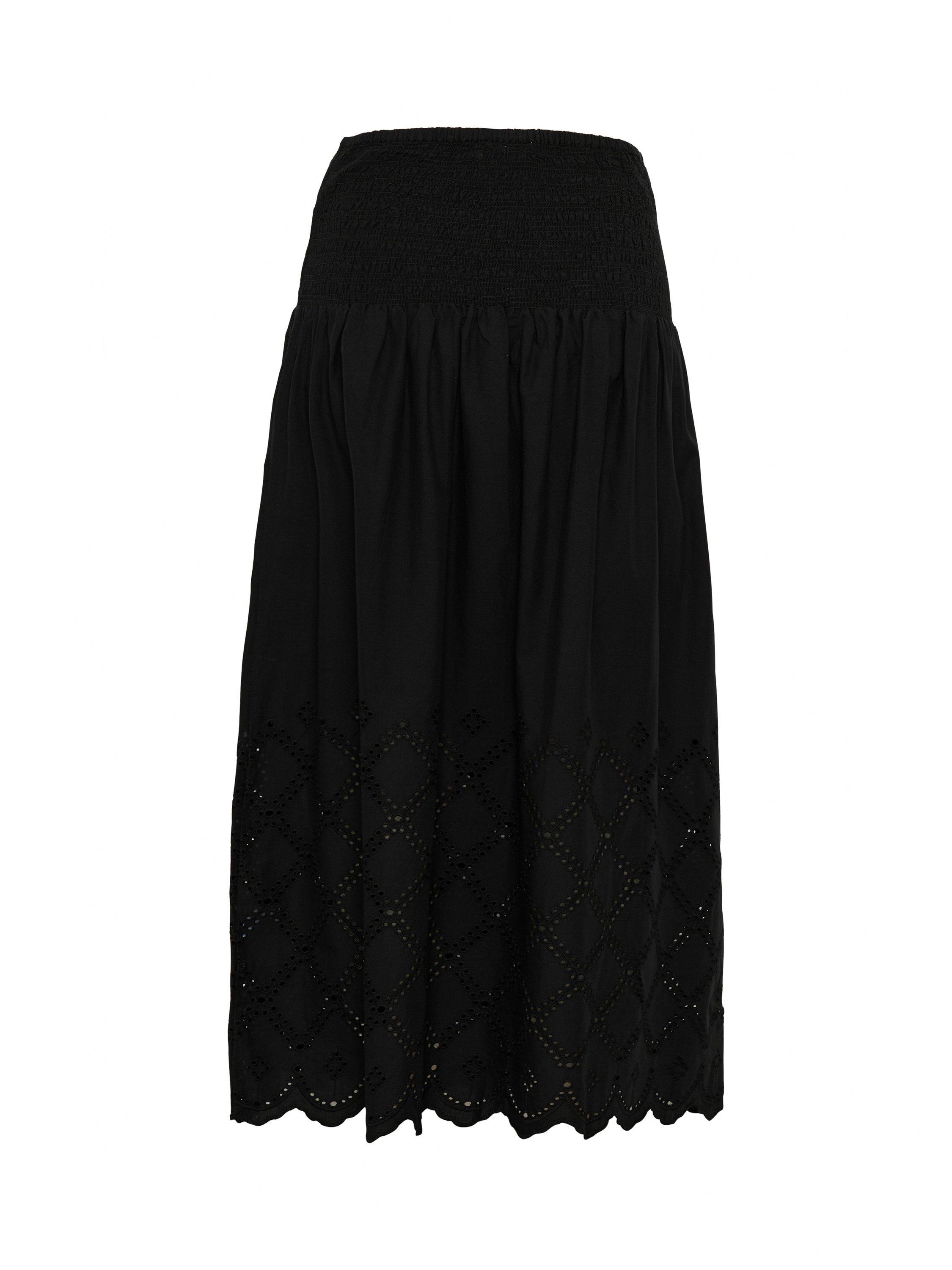 Product image 6 of 6, which shows Part Two Radinka Pure Organic Cotton Broderie Anglaise Skirt, Black, 8
