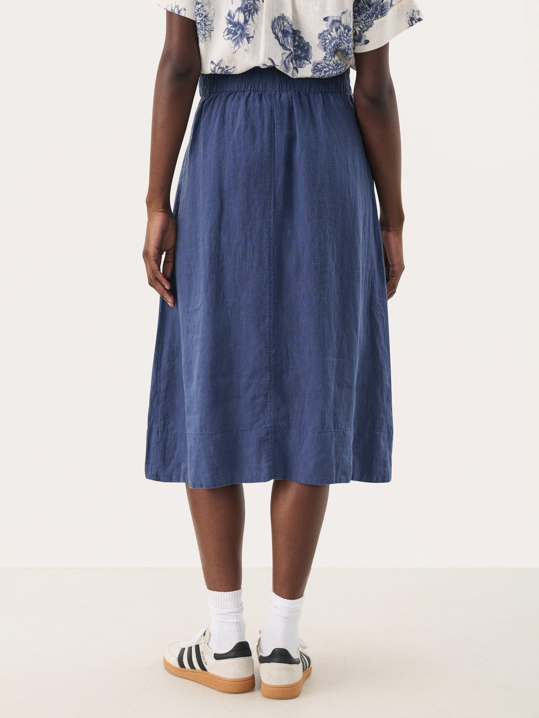 Product image 2 of 6, which shows Part Two Rehana Pure Linen Skirt, Oceana, 8