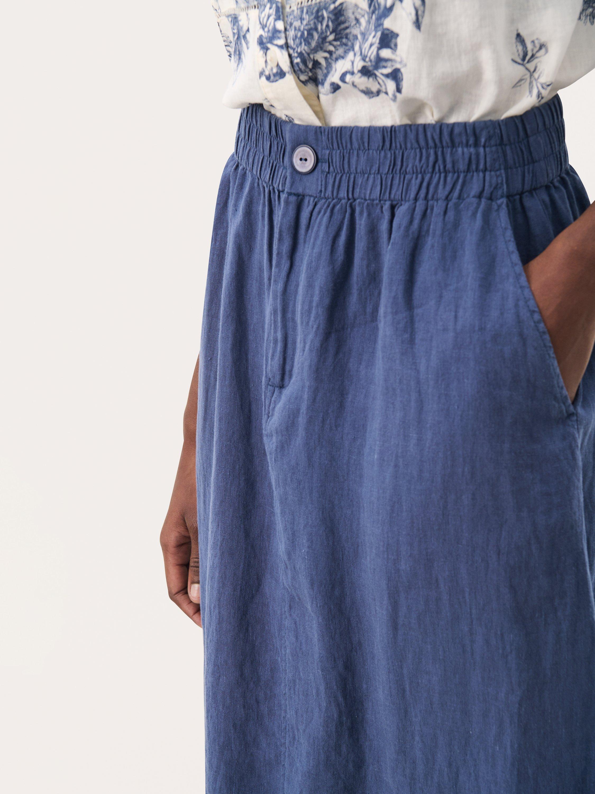 Product image 4 of 6, which shows Part Two Rehana Pure Linen Skirt, Oceana, 8
