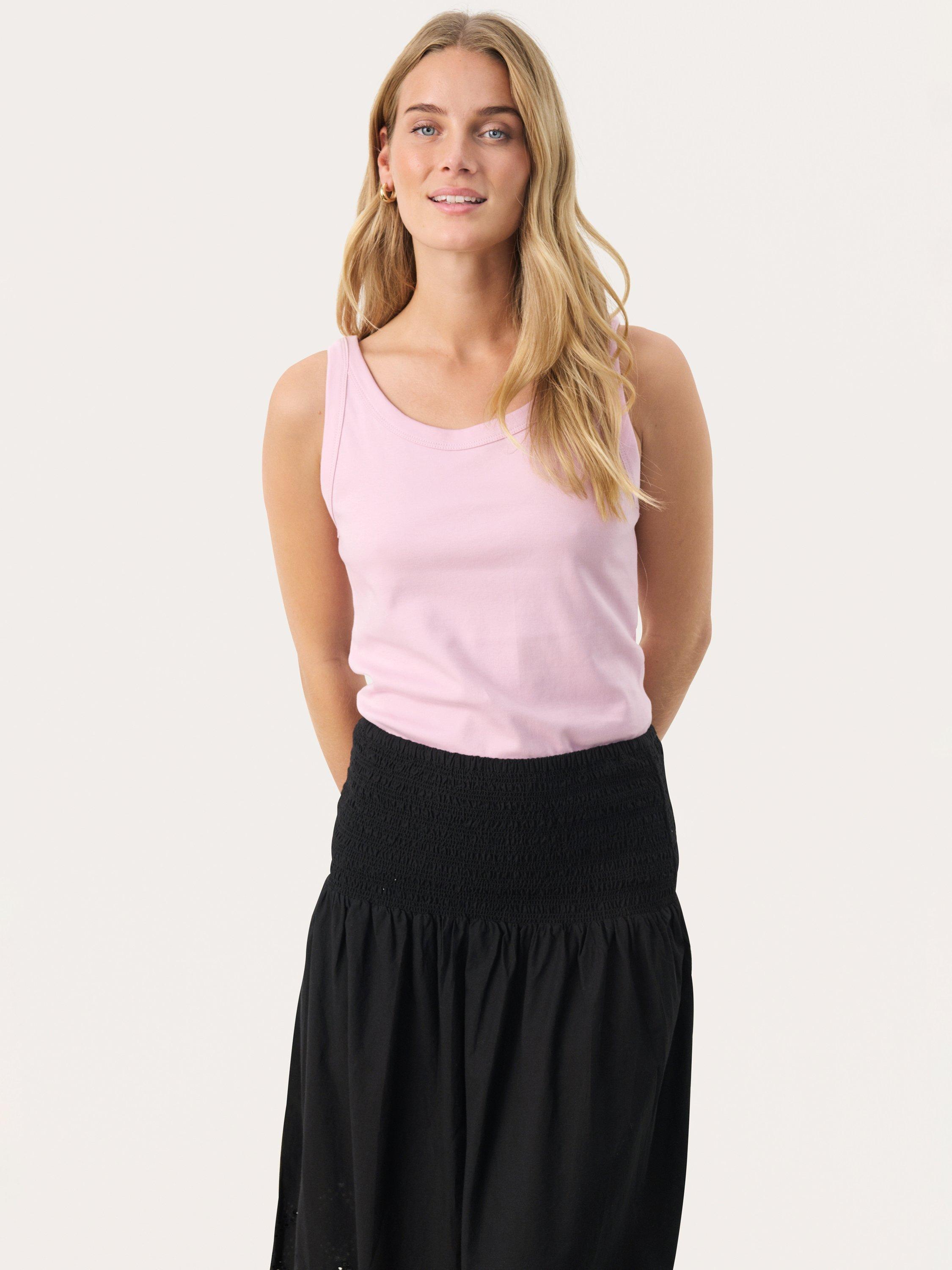 Product image 1 of 6, which shows Part Two Arvida Slim Fit Vest Top, Pink Nectar, XS