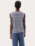 Part Two Rena Stripe Linen Rich Vest Top, Blue/White