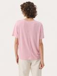 Part Two Riona V-Neck Linen Rich T-Shirt, Pink Nectar