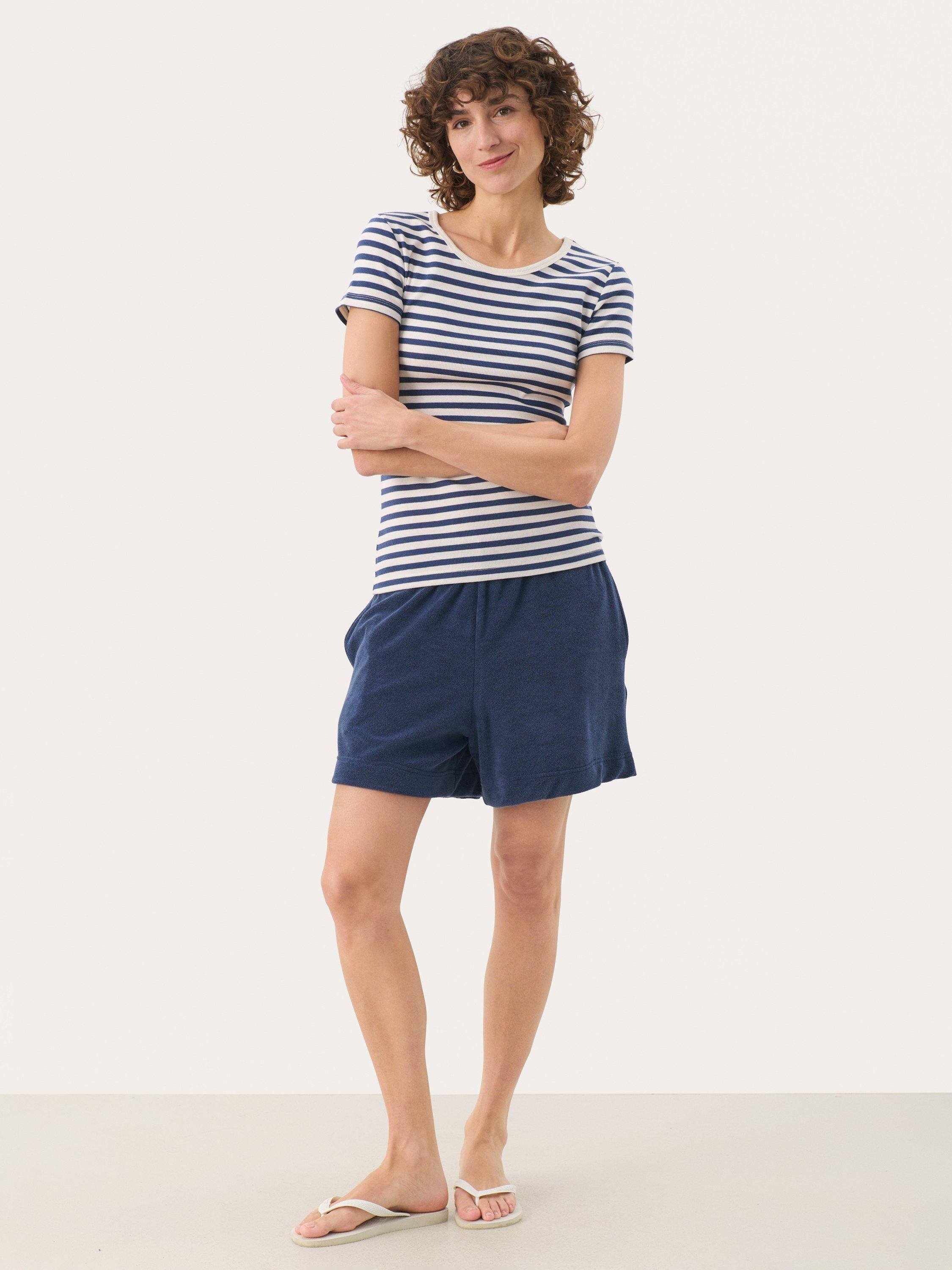 Product image 3 of 6, which shows Part Two Rochelle Stripe T-Shirt, Blue/White, XS