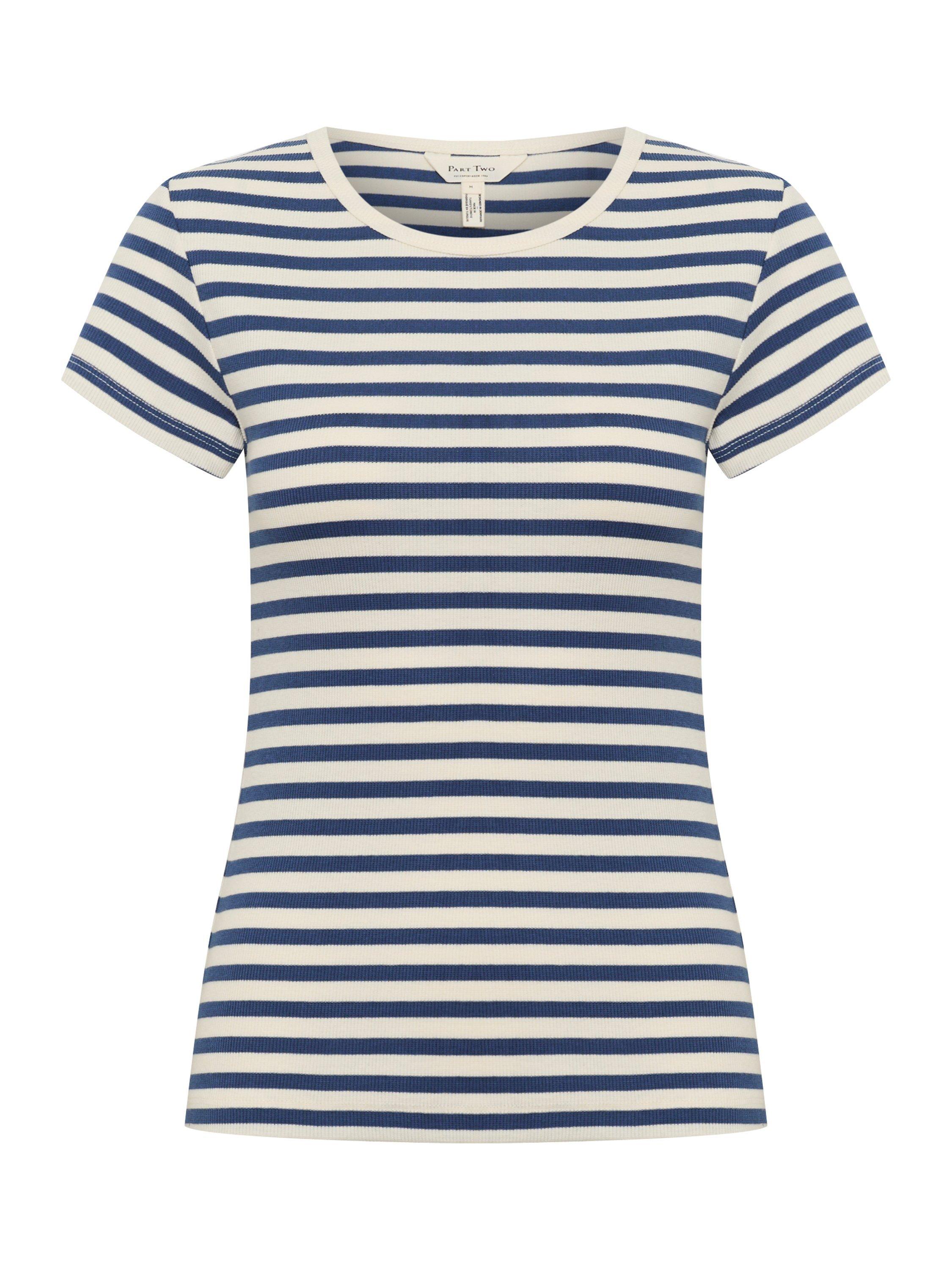 Product image 5 of 6, which shows Part Two Rochelle Stripe T-Shirt, Blue/White, XS