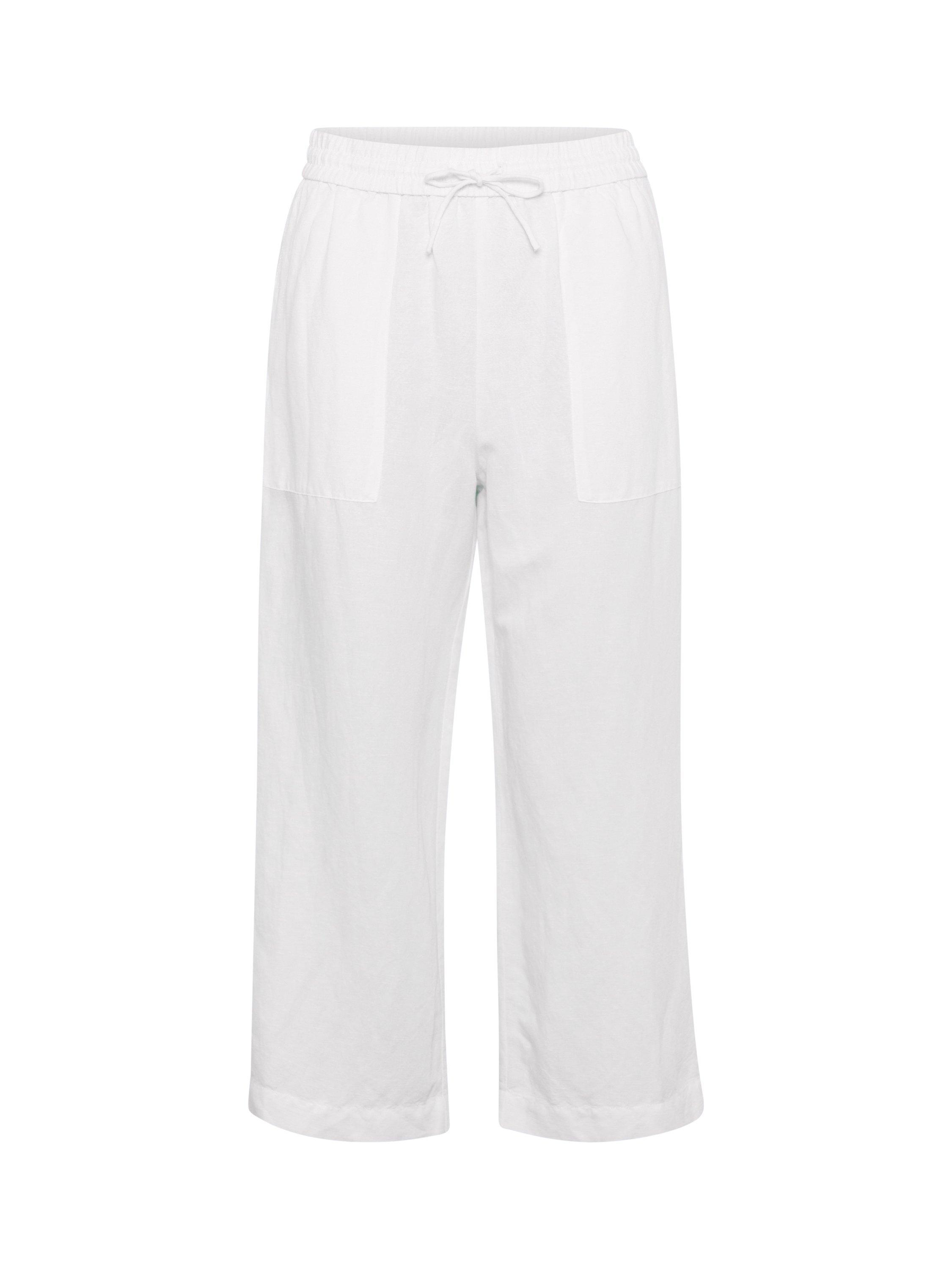 Product image 5 of 6, which shows Part Two Eniolas Linen Blend Trousers, Bright White, 8