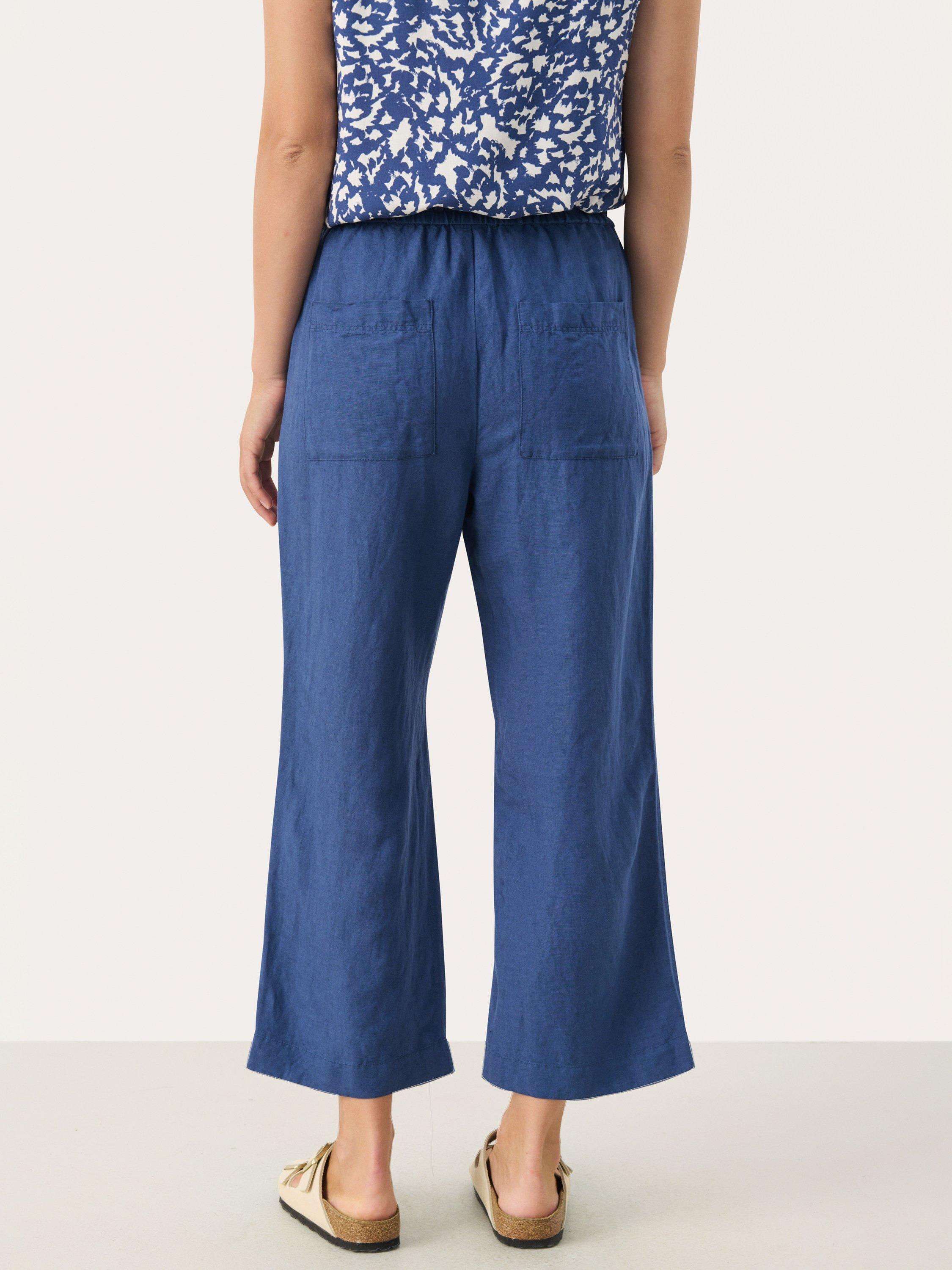 Product image 2 of 6, which shows Part Two Eniolas Linen Blend Trousers, Oceana, 8