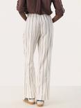 Part Two Rayi Stripe Linen Rich Trousers, Cream/Brown