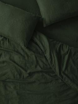 Piglet in Bed Plain Linen Bedding, Fern Green