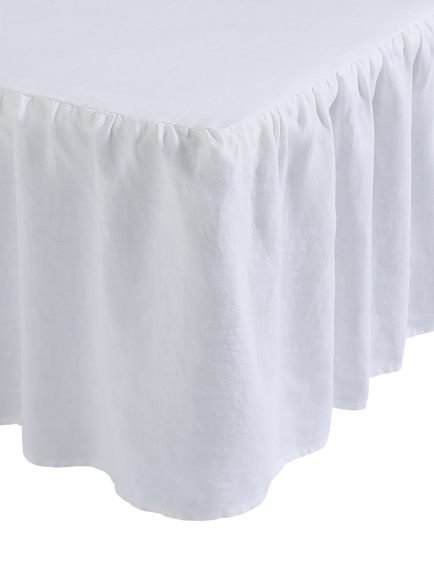 Piglet in Bed Plain 100% Linen Valance, White