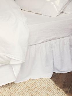 Piglet in Bed Plain 100% Linen Valance - view 2, White