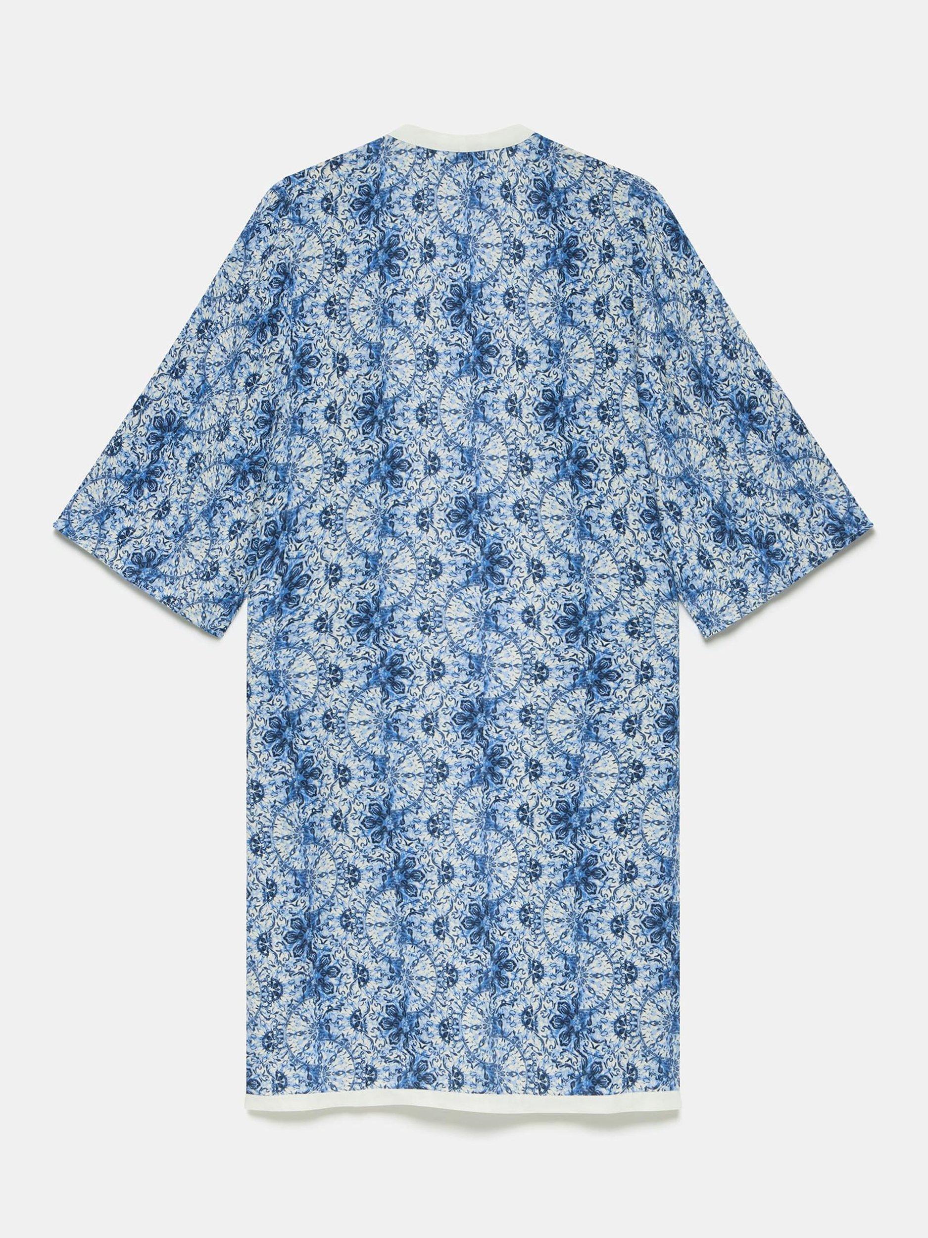 Product image 7 of 7, which shows Mint Velvet Long Sleeve Kimono, Blue/Multi, S-M