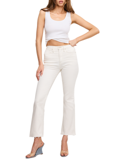 Good American Kick Flare Jeans, Cloud White001 - view 2, Cloud White001