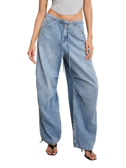 Good American Lite Parachute Jeans, Indigo794, Indigo794