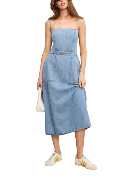 Good American Lite Denim Midi Dress, Indigo794, Indigo794