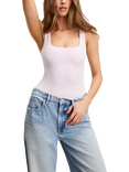 Good American Scuba Modern Tank Bodysuit, Cotton Candy Pink003