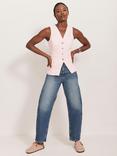 Mint Velvet Denim V Neck Waistcoat