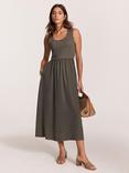 Mint Velvet Ail Woven Midi Dress, Khaki