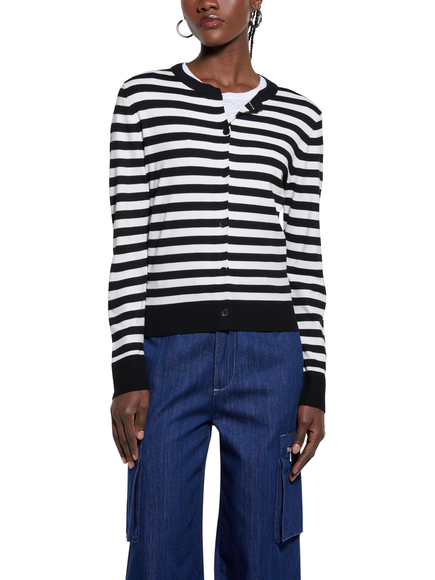 SISLEY Striped Cardigan, Multi