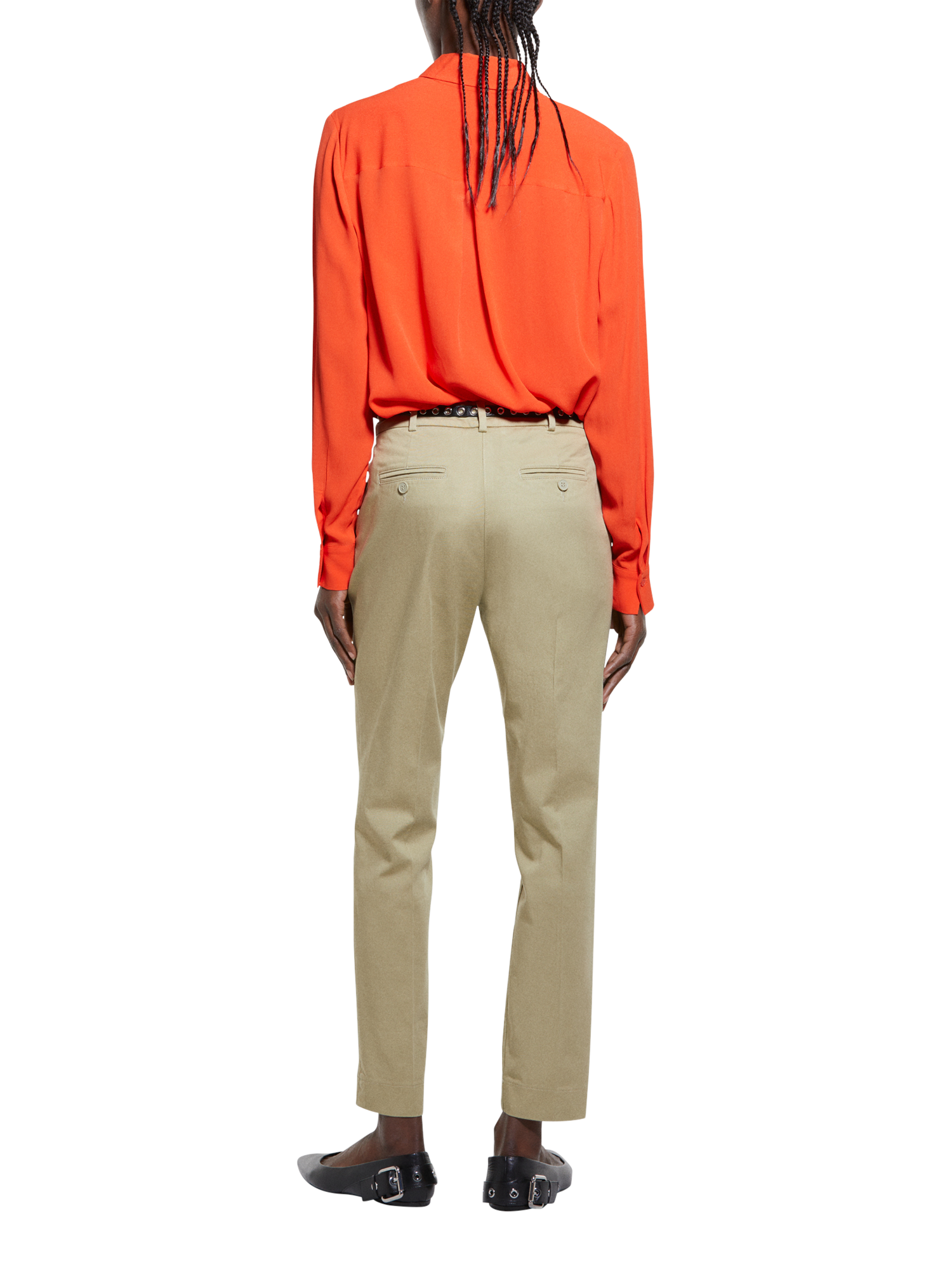 Product image 2 of 5, which shows SISLEY Oversized Fit Shirt, Red, XS