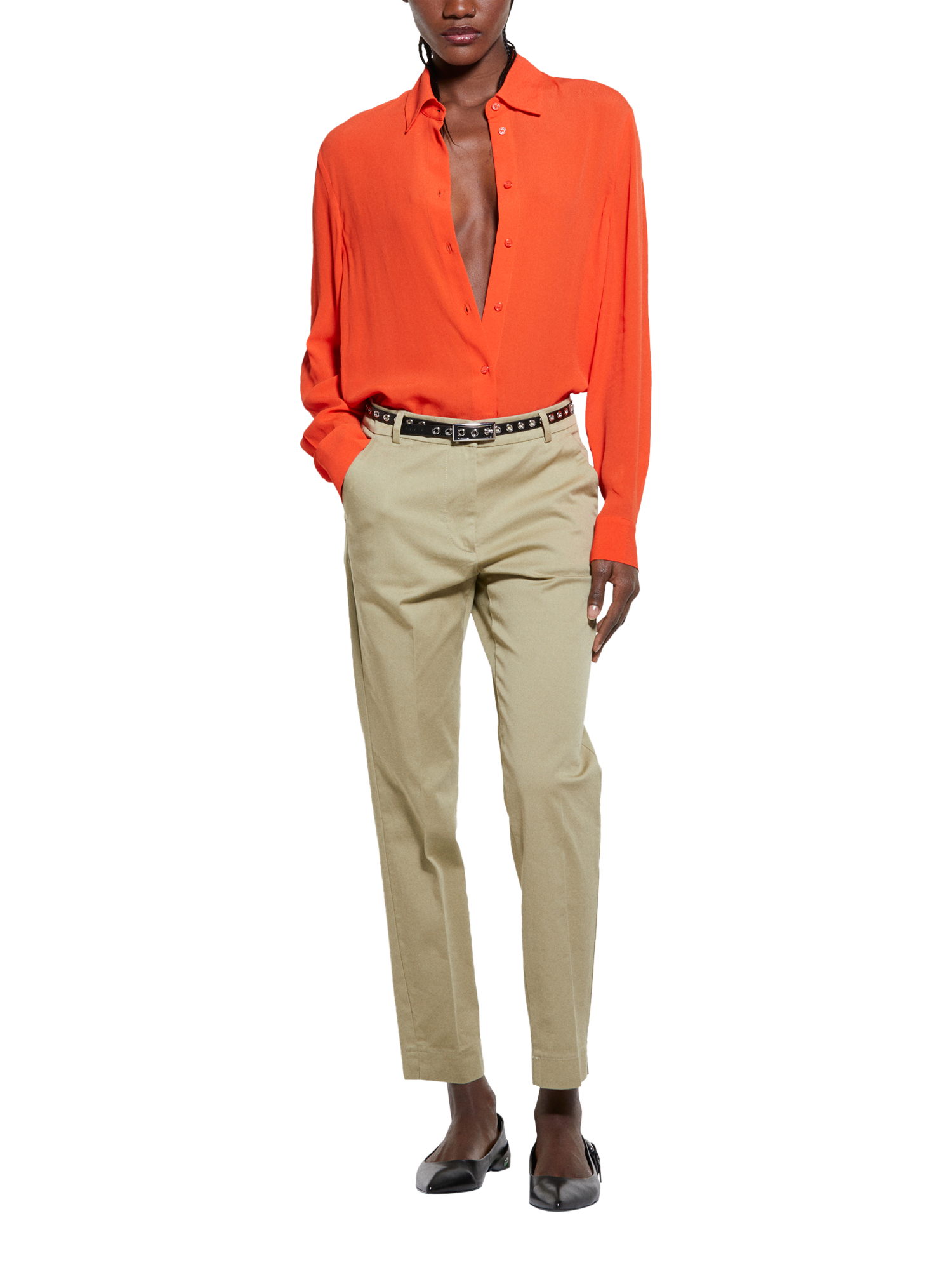 Product image 3 of 5, which shows SISLEY Oversized Fit Shirt, Red, XS