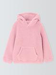 John Lewis Kids' Borg Fleece Hoodie, Pink