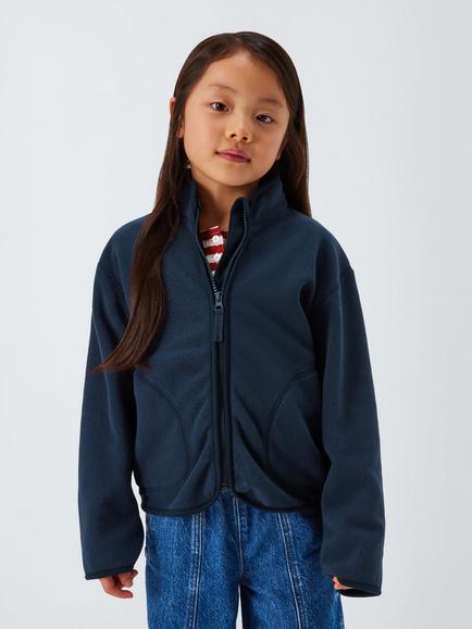 John Lewis Kids' Zip Up Fleece, Blue, Blue